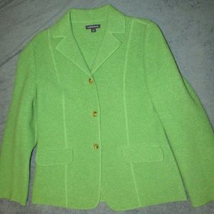 Lands End green wool jacket blazer size 12
